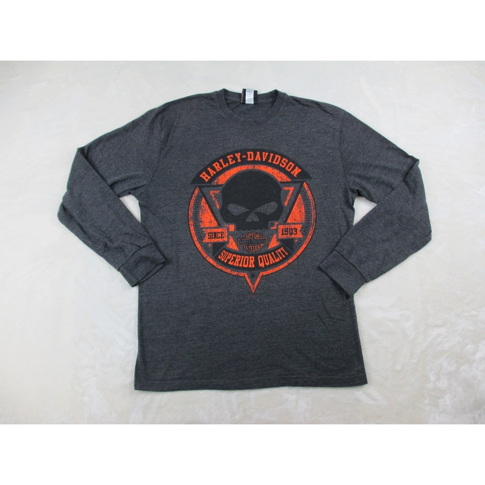 Harley Davidson Shirt Mens Medium Gray New Hampshire Motorcycle‎ Rider Casual